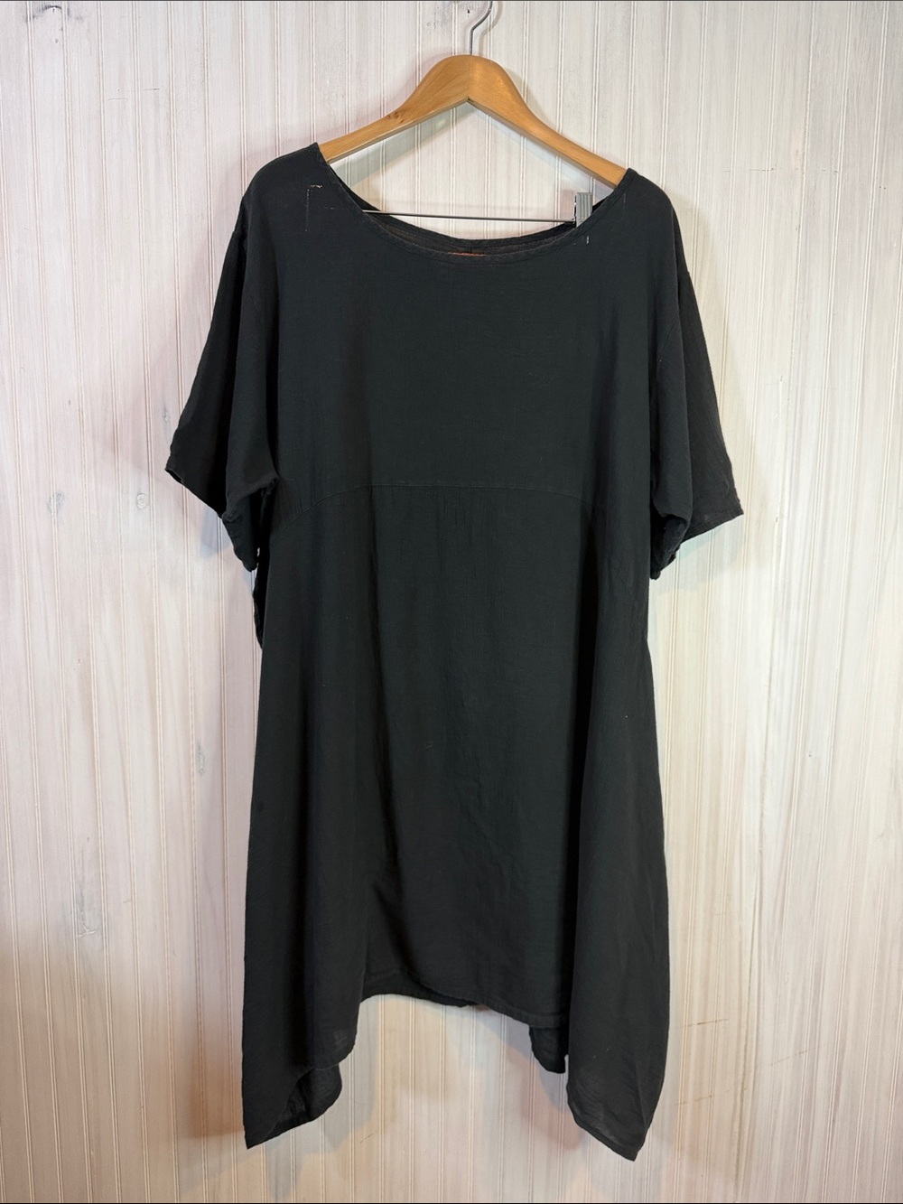 BLUE FISH GAUZE ASYMETRICAL LAGENLOOK DRESS 1 12-16